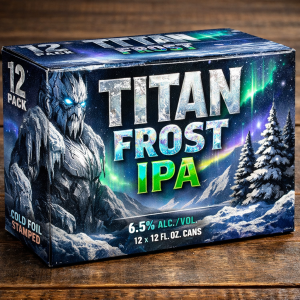 cold foil stamped corrugated beer box