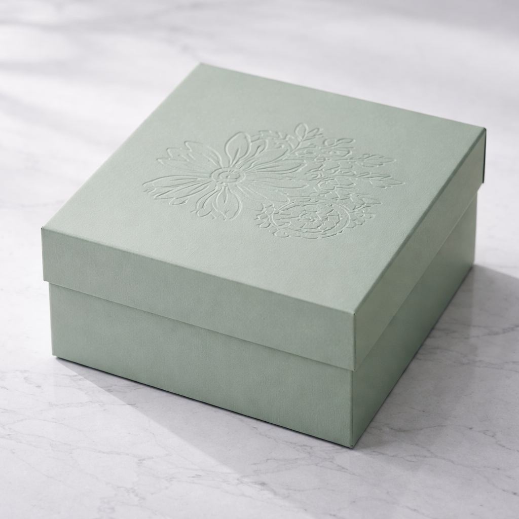 box with debossing printed