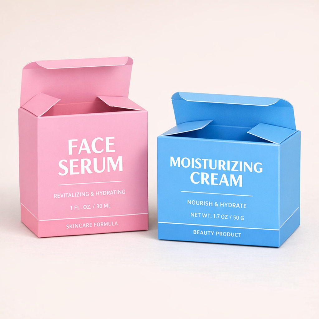 reverse tuck end carton with pigment foil stamping