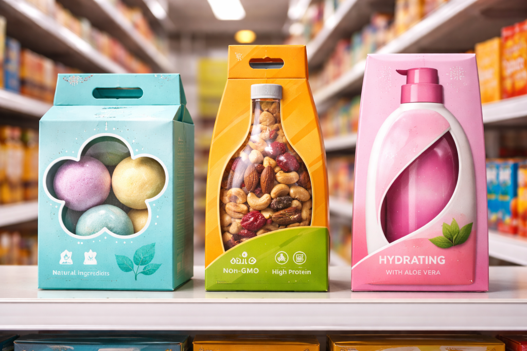 unique die cuts on packaging boxes